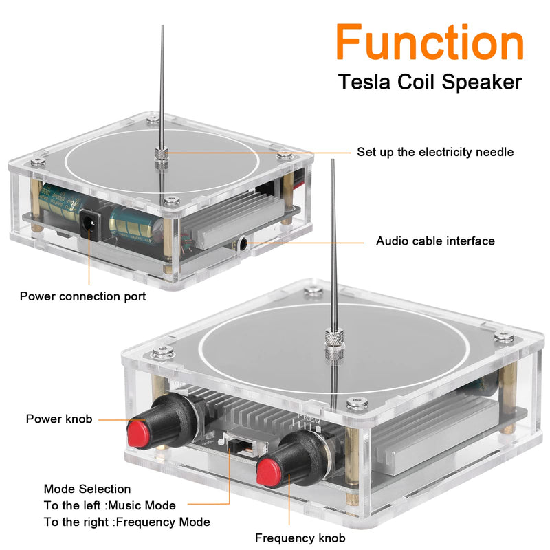Sunydog Portable Portable Tesla Coil Speaker BT Speaker Artificial Lightning Generator Arc Generator Scientific Experiment Tesla Coil