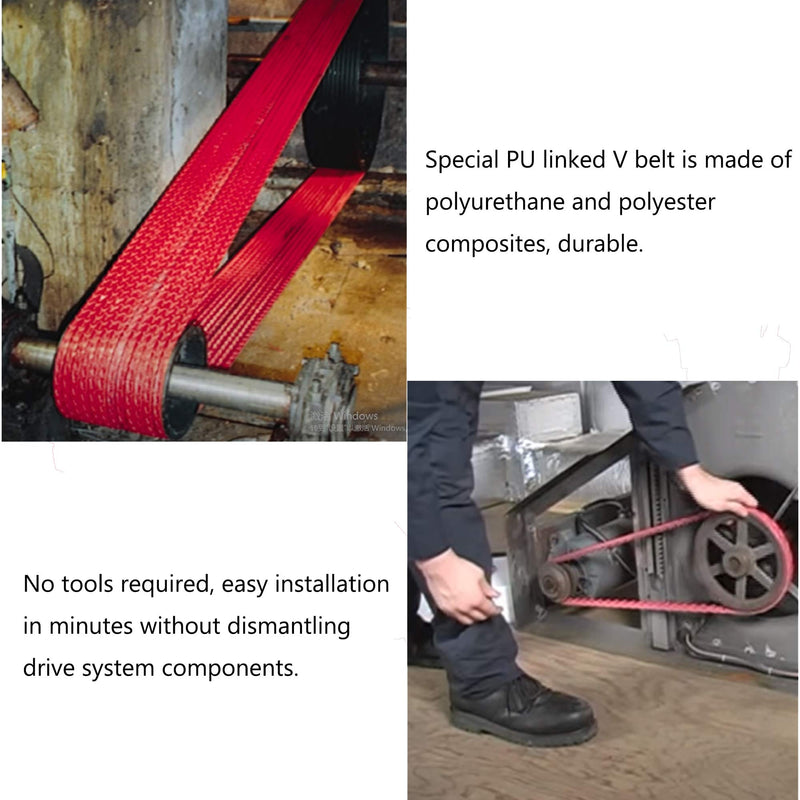 Power Twist V-Belt 1/2-Inch x 4 Feet A Type,Adjustable Link V - Belt Type A Perfect for Lathes, Drill Press, Table Saws and Other Woodworking Tools