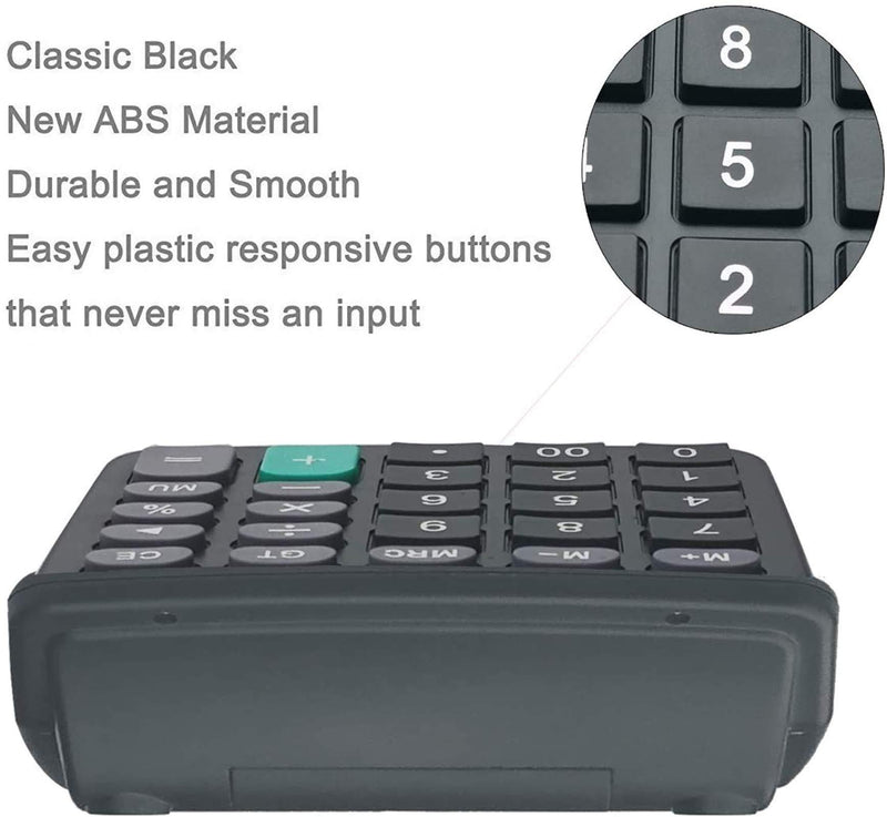 Calculator, BESTWYA Dual Power Handheld Desk Calculator with 12 Digit Large LCD Display Big Sensitive Button (1 Black & 1 Silver) 1 Black & 1 Silver
