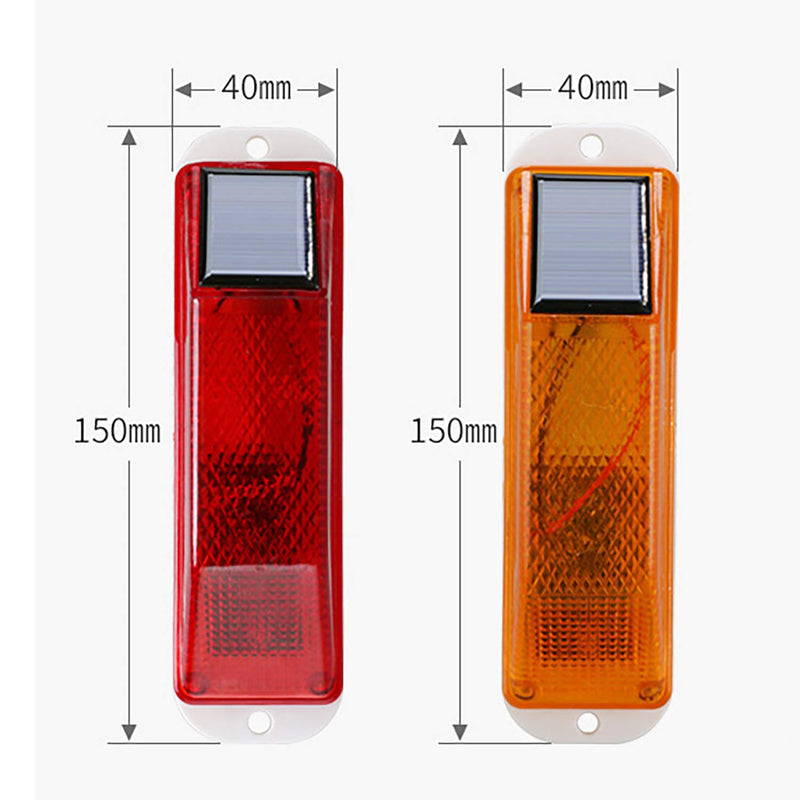 HEGPSEEK Solar LED Solar Strobe Warning Light Flashing Construction Safety Road Barricade Construction Safety Signs Flash Traffic Automatic Vehicle Signal Beacon Lamp - Automatically Turn on (Red) Red