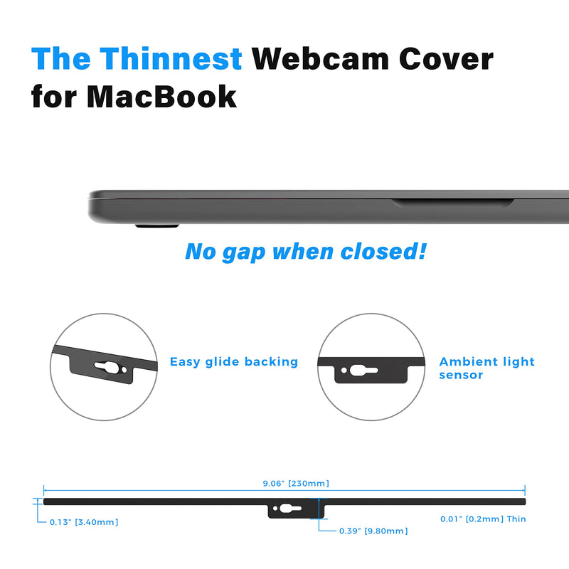 EyeBloc Webcam Cover for MacBook Notch Series 2022. Designed for All 2021 & 2022 MacBook Air & MacBook Pro Notch Displays All Macbooks Models 2021+ (W/Notch)
