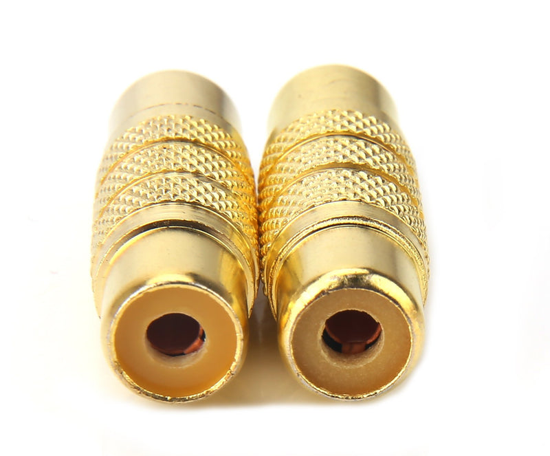Devinal Professional Metal RCA Female to Female Coupler Adapter Gold Plated RCA A/V Joiner Gender Changer Video Audio Coupler Converter (2 Pack)