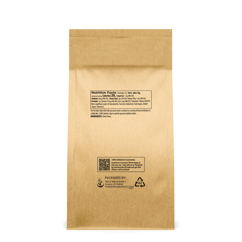 Pure Original Ingredients Dried Chives (4 oz) Thin & Delicate, Gourmet Chopped Chives, Delicious Kitchen Staple.