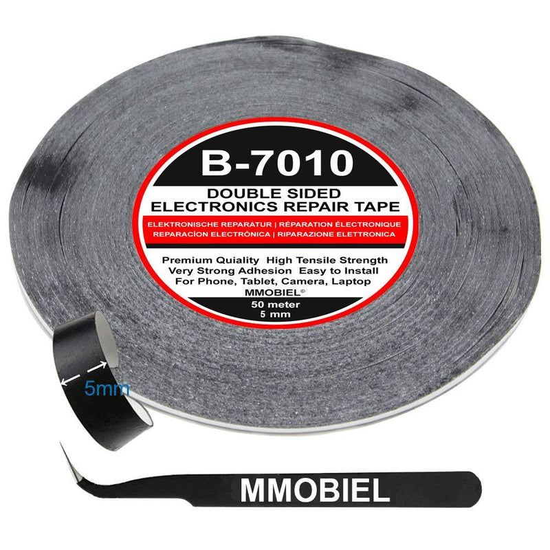 MMOBIEL 5 mm Double Sided Layer Strong Adhesive Tape 50 m Long Roll (Black) for Smartphone Tablet Repair Black