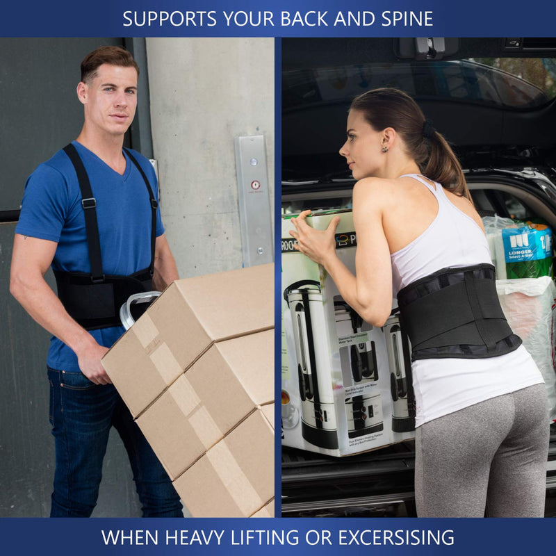 NYOrtho Back Brace Lumbar Support Belt - for Men and Women | Instantly Relieve Lower Back Pain | Maximum Posture and Spine Support, Adjustable, Breathable with Removable Suspenders | Small 26-30 in. Small (Pack of 1)