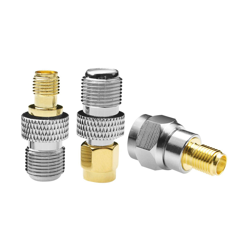 F-Type to SMA Male Female 3 Sets 9 Pcs RF Coaxial Coax Adapter Connector SMA to F-Type SMA Male to F Female F Female to SMA Female