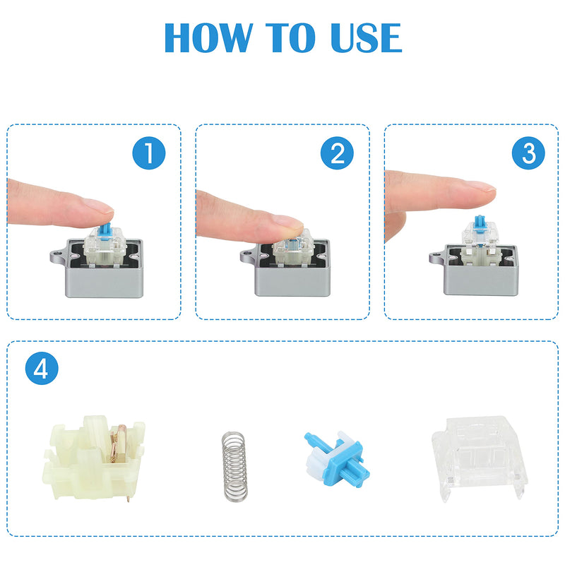 HONKID Switch Opener Aluminum Keyboard Switch Opener for Cherry MX Gateron Kailh Outemu and Panda Mechanical Switches with Metal Magnet (Grey) Grey