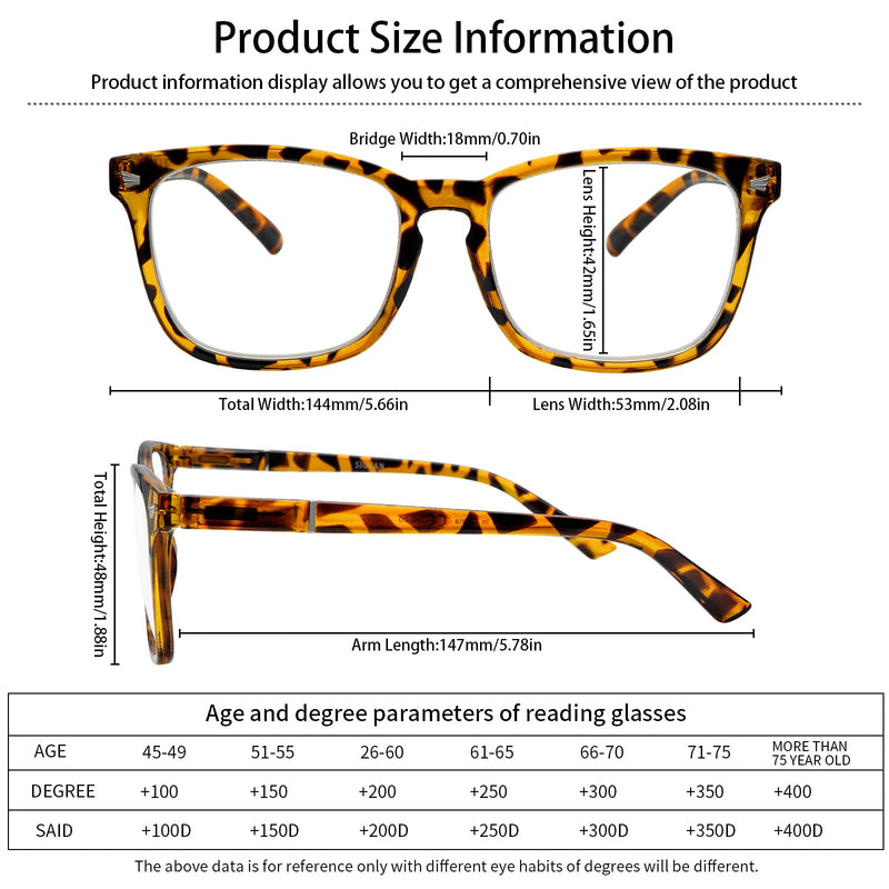 5 Pack Blue Light Blocking Reading Glasses Fashion Square Computer Glasses Women Men Comfort Reading Gaming TV Glasses 5 Mix 0.0 x