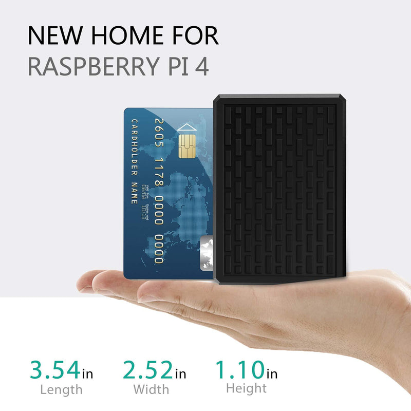 Miuzei Raspberry Pi 4 Aluminum Case, Raspberry Pi 4 Model B Metal Case, Pi 4 Alloy Armor Case with Cooling Column and Thermal Pads Compatible with Raspberry pi 4 B 8gb 4gb 2gb- No Pi Board