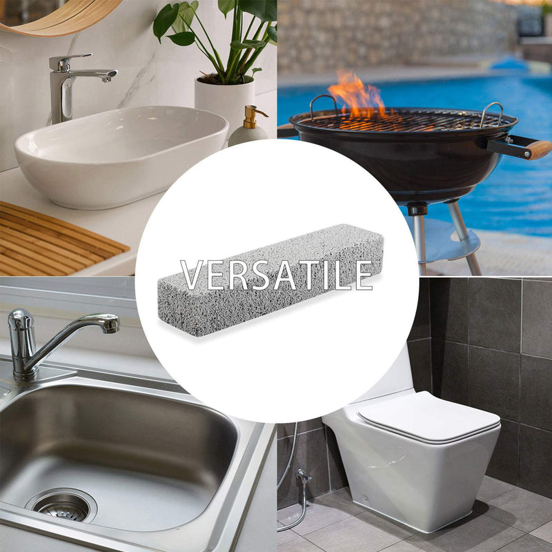 6 Pack Pumice Stone Toilet Bowl Clean Brush, Remove Toilet Bowl Hard Water Rings, Calcium Buildup and Rust Suitable for Cleaning Toilet, Bathroom, Kitchen Sink, Grill（Gray Gray