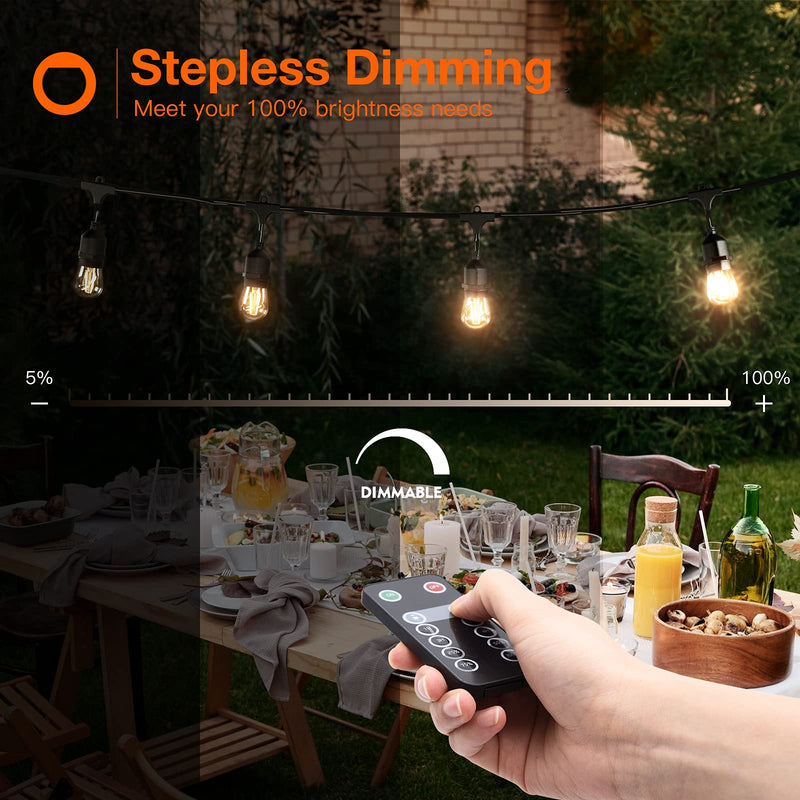 addlon - Dimmer for Outdoor String Lights, 360W, Timing 1h/2h/3h/4h, 4 Brightness Level, Remote Control Kit, Control LED String Lights, Convenient Life Style