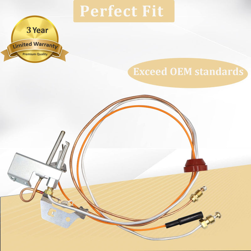 Upgraded 9003542 NAT Gas Pilot Assembly, 100109295 9003542005 18324-190 Water Heater Pilot Assembly Compatible with A.O.Smith, Kenmore, State GS and GSX Natural Gas Water Heater,190 Degree C