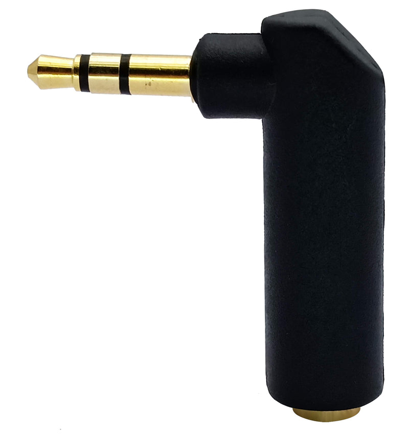 AAOTOKK 3.5mm Jack Adapter 90 Degree Right Angled 3 Poles 3.5mm TRS Audio Stereo Male to Female Connector Extension Adapter(2 Pack/3 Pole) 3 pole