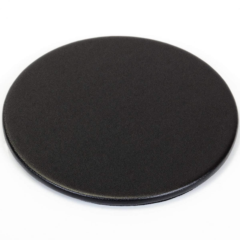 Dacasso Black Leather 4-Round Coaster Set