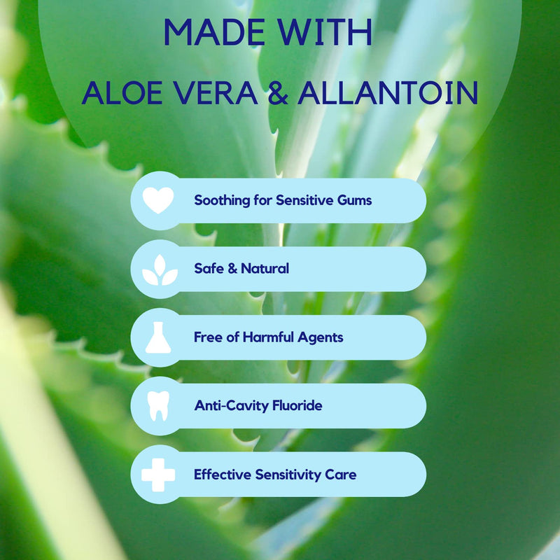 AloeSense Fluoride Toothpaste - Naturally Soothing Care for Sensitive Teeth & Gums - Infused with Gentle Aloe Vera & a Fresh Mint Taste - Natural Toothpaste Free-from Parabens & GMOs - (5oz, 1 Count) Regular (1-pack)