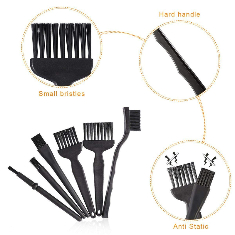 Onwon 8 Pieces Anti Static Brushes Portable Plastic Handle Nylon Anti Static Cleaning Brushes Keyboard Brush Kit for Keyboard PCB Razor Computers etc Hard-to-Reach and Sensitive Spaces