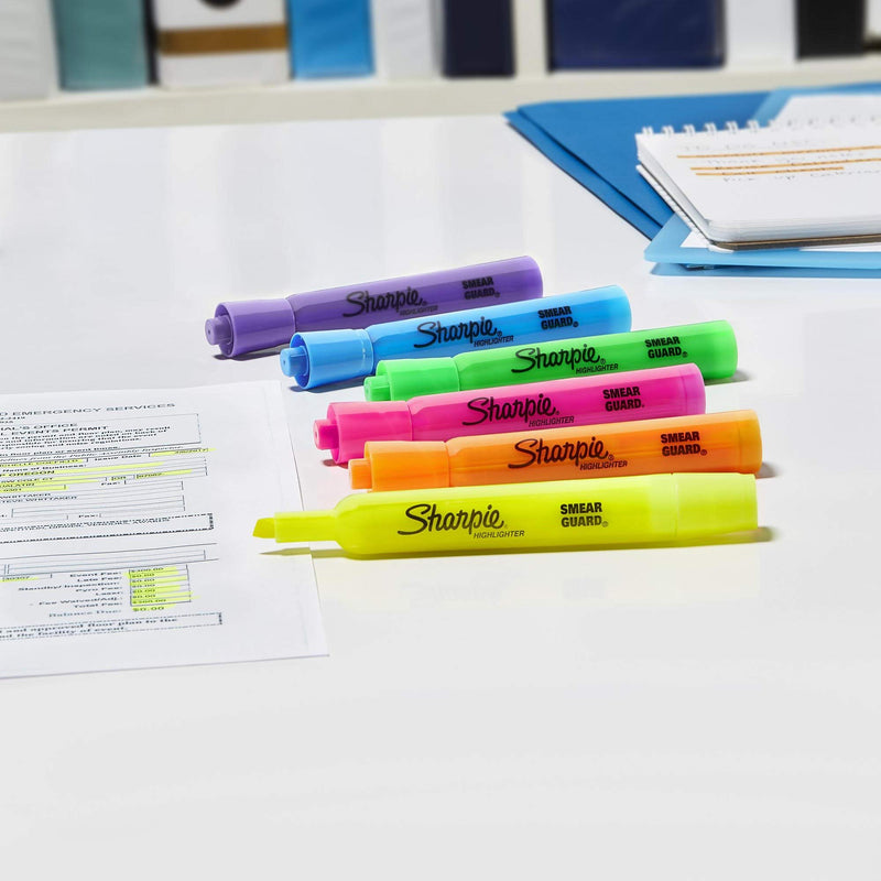 Sharpie Tank Highlighters Assorted Fluorescent Colors | Chisel Tip Highlighter Pens, 12 Count