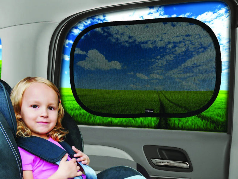 Enovoe Car Window Shade - (4 Pack) - 21"x14" Cling Sunshade for Car Windows - Sun, Glare and UV Rays Protection for Your Child - Baby Side Window Car Sun Shades 4 Pack