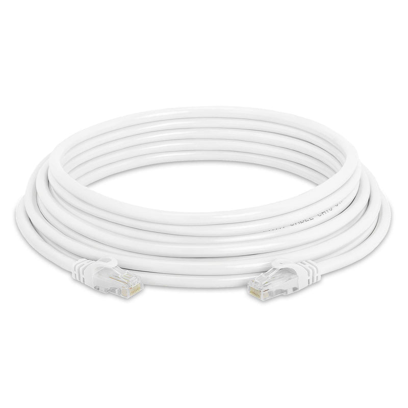 Cmple RJ45 Cat-6 Ethernet Patch Internet Cable, High Speed Cat6 Network Cable 10 Gigabit, Cat 6 Ethernet LAN Cord with Gold Plated RJ45 Connectors - 25 Feet White 25FT