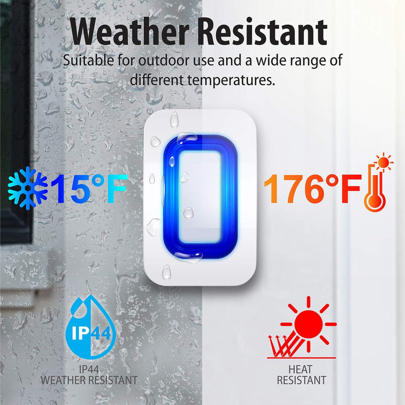 Fosmon WaveLink 51005HOM Wireless Home Security Driveway Alarm, Motion Sensor Detect Alert, Store Door Entry Chime Doorbell (500 Feet, 58 Tunes, 5 Volume Levels, LED Indicators) 1 Motion Detector