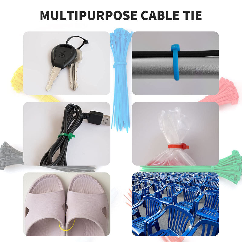 Zip Ties 8 Inch White 100 Pack Nylon Cable Ties Self Locking Tie Straps Heavy Duty 0.1x8 inch