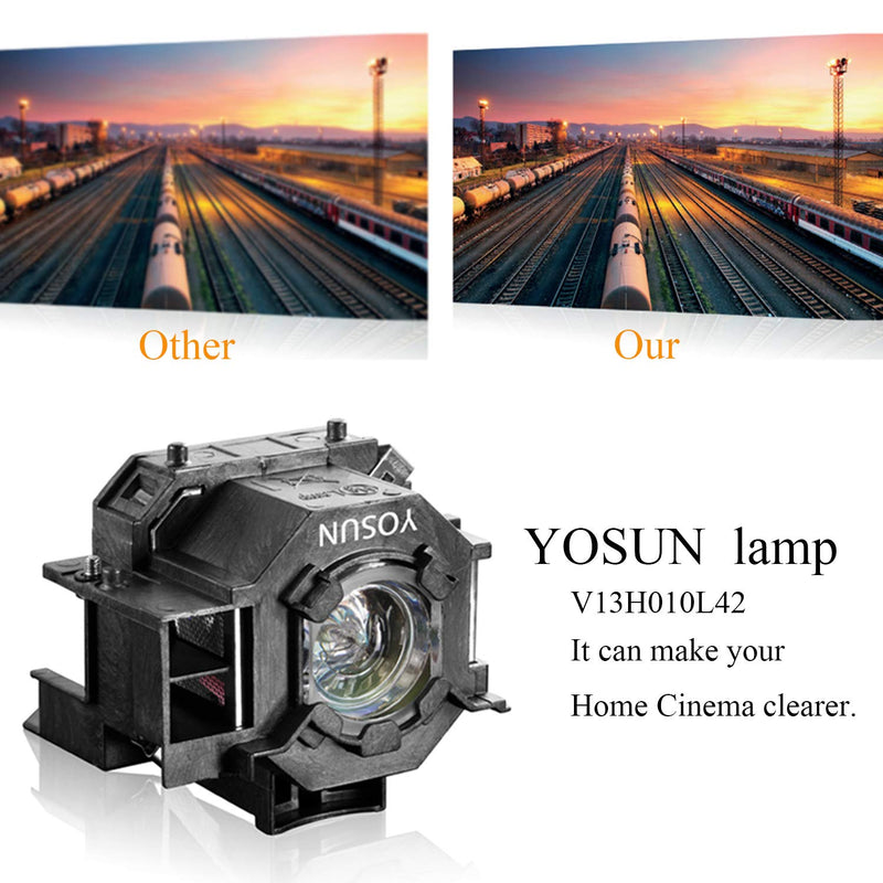 YOSUN v13h010l42 Projector Bulb for epson elplp42 PowerLite Home Cinema 83 83+ 83c 83v 410w ex90 emp-83h h330a Replacement Projector Lamp Bulb