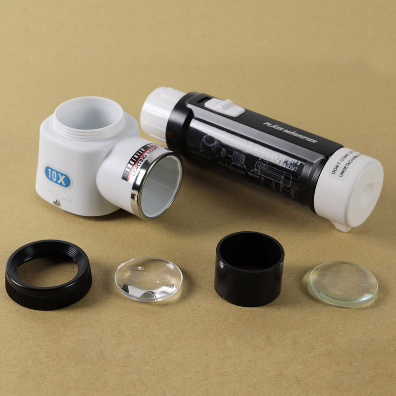 Engineer SL-71 LED Flashlight Loupe Magnifier With 10x Mounted Square Scale x10 - 30mm Lens