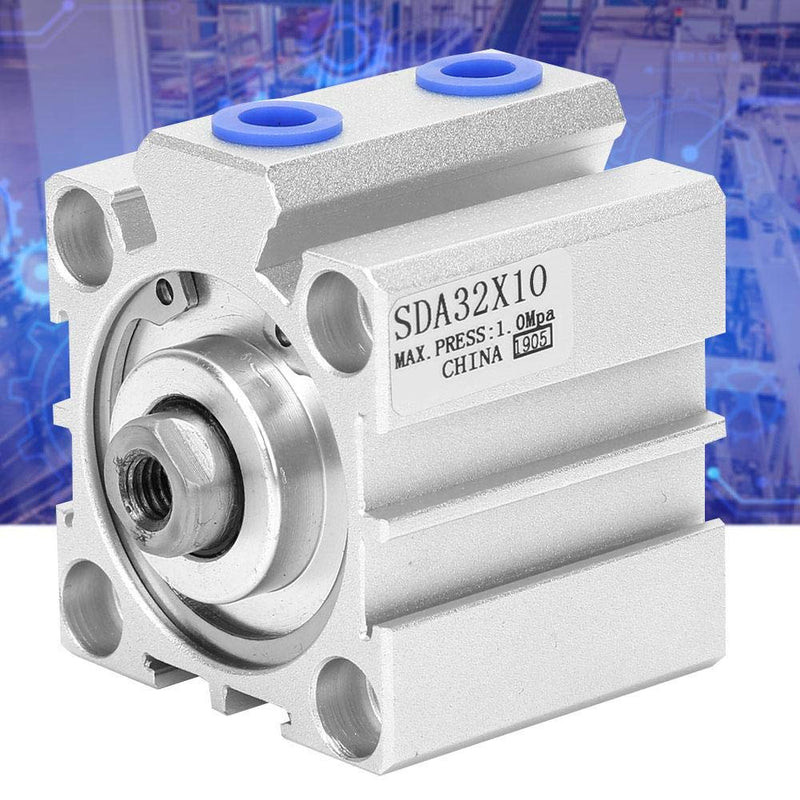 SDA32 Pneumatic Air Cylinders Sealing Thin Air Cylinder Double Action Air Cylinder Aluminum Alloy Air Cylinder for Equipment(SDA32X10)
