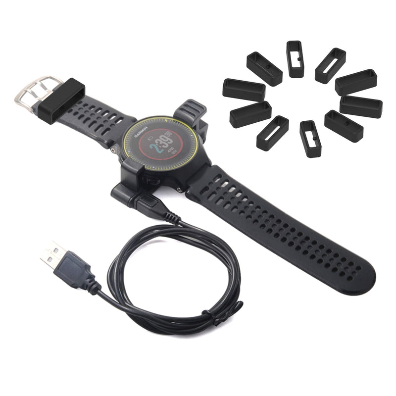 6-Pack Fastener Rings Compatible with Garmin Forerunner 35/235, for Forerunner 945/935 Band Keeper, Silicone Replacement Watch Band Loop/Holder/Retainer