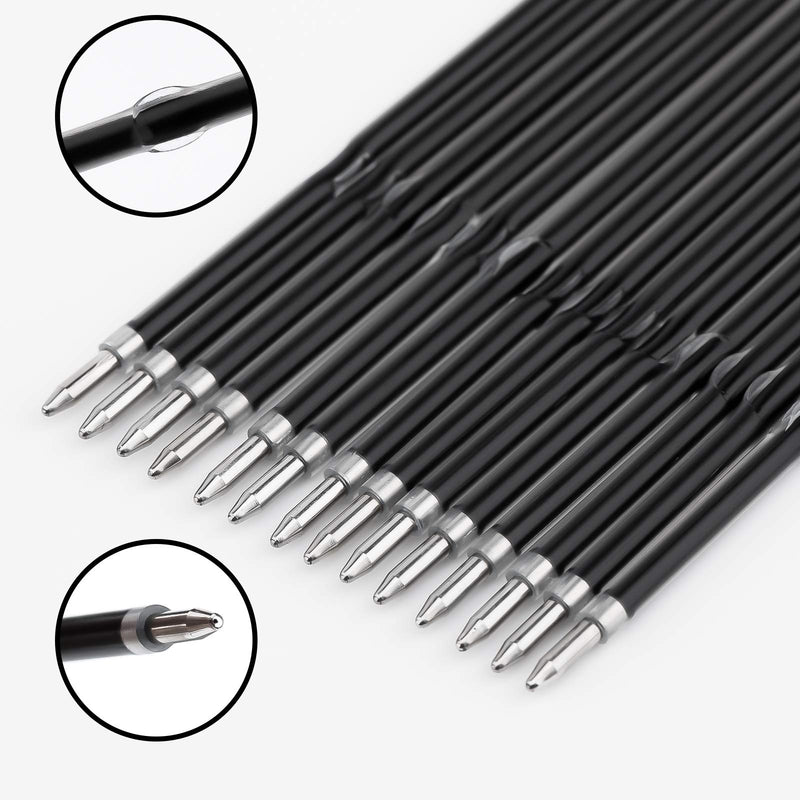 KINBOM 100pcs Replaceable Ballpoint Pen Refills 0.7mm Medium Point for Gel Ink Refill Smooth Writing for Retractable Ballpoint Pen (Black)