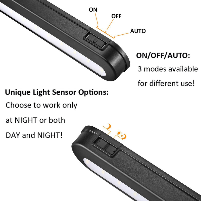 T01LB LED Closet Light - BLS Super Bright 20 LED Under Cabinet Lighting Battery Powered / DC Input Wireless Motion Sensing Light, Motion & Light Sensor, Light Beam Adjustable, Black(2 Pack) 6000 Kelvin Clean White-2 Pack (Black)