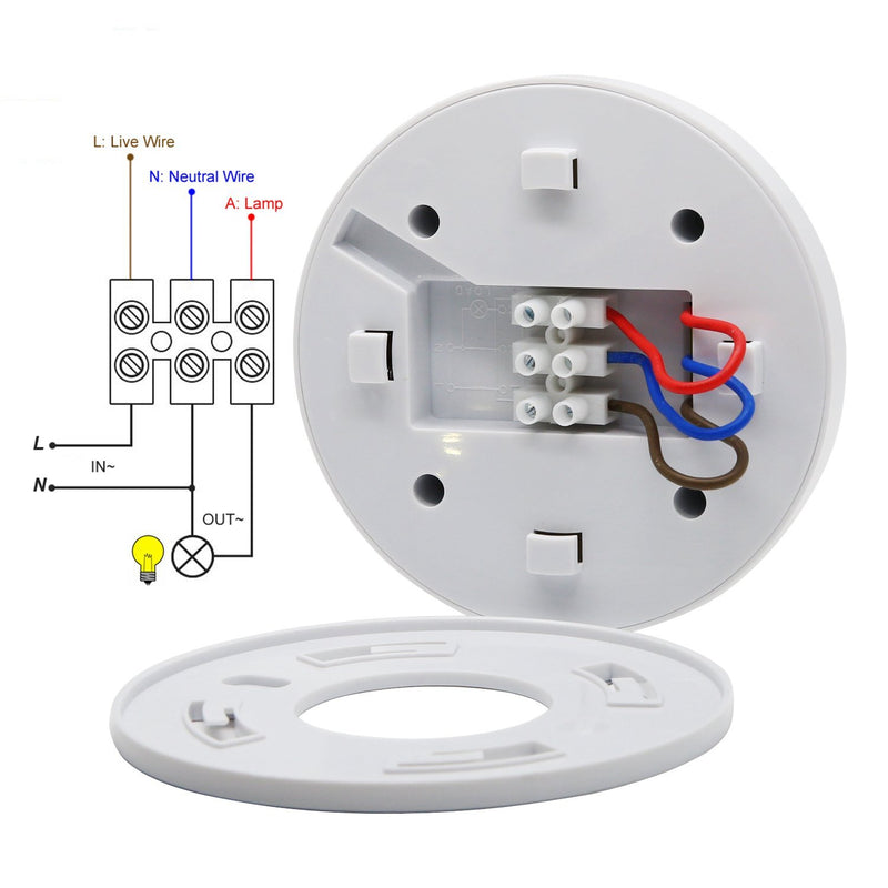 Sensky 360 Degree Ceiling Mount Occupancy Sensor, 110-240V PIR Motion Sensor Switch, High Sensitive Movement Detector Light Switch, Neutral Required(Max Detection Distance: 6 m)