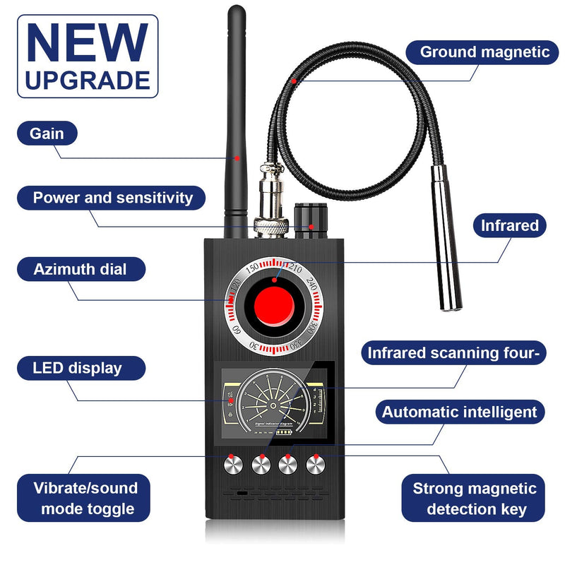 Anti-Spy Wireless RF Signal Detector [Latest Professional Version] Bug GPS Camera Signal Detectorï¼ŒDetection GPS Tracker Hidden Camera Eavesdropping Device Signal Detector