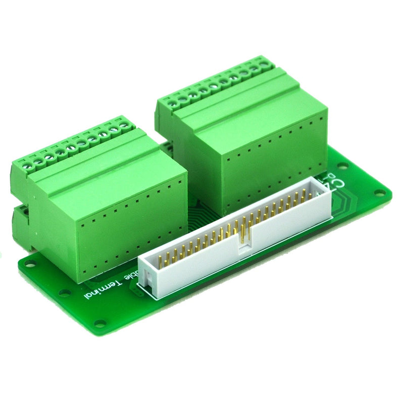 Electronics-Salon Pi Panel Mount Pluggable Terminal Block Breakout Module, for Raspberry Pi.