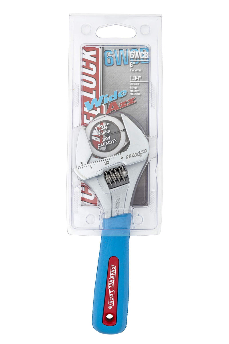 Channellock 6WCB 6-Inch WideAzz Adjustable Wrench, CODE BLUE