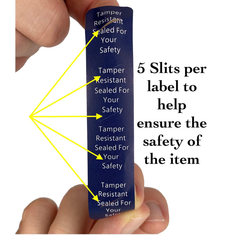 Tamper Evident Labels | Sealed for Your Safety Stickers | 500 Tamper Proof Stickers | Food Stickers Help Increase Security During Delivery |(0.75 x 3.5 in) Navy Blue Tamper-evident