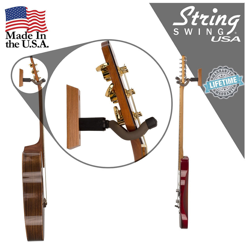 String Swing CC01K-C Hardwood Home & Studio Wall Mount Guitar Keeper - Cherry