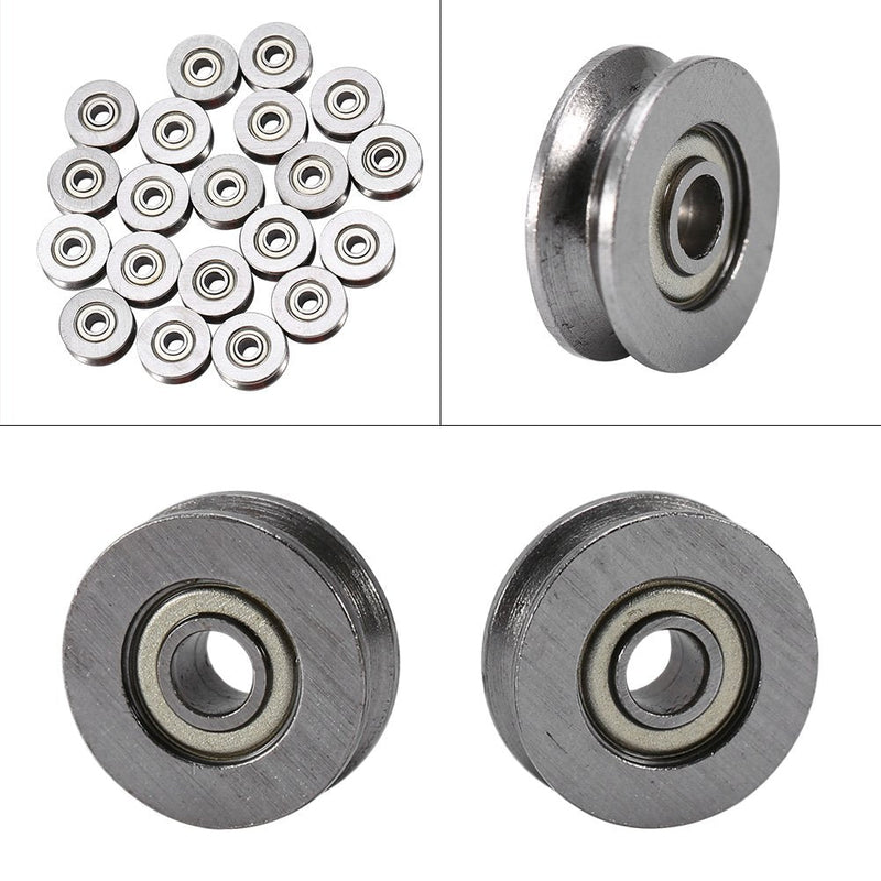20pcs V623ZZ V Groove Ball Carbon Steel Bearing Pulley for Rail Track Linear Motion System 3x12x4mm