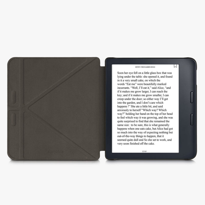 kwmobile Origami Case Compatible with Kobo Libra 2 - Case Ultra Slim Fit PU Leather Cover with Stand - Brown