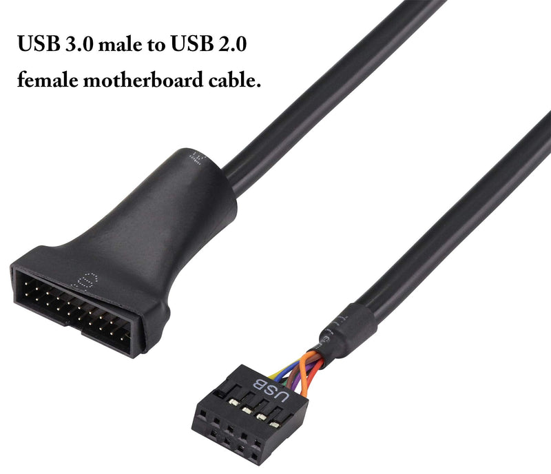 zdyCGTime USB 3.0 19Pin Male to USB 2.0 9Pin Female convertor Computer Cable Connector,Motherboard Adapter Cable,Motherboard 9Pin Female to 20Pin Male Pure Copper.(15cm/4 Pack)