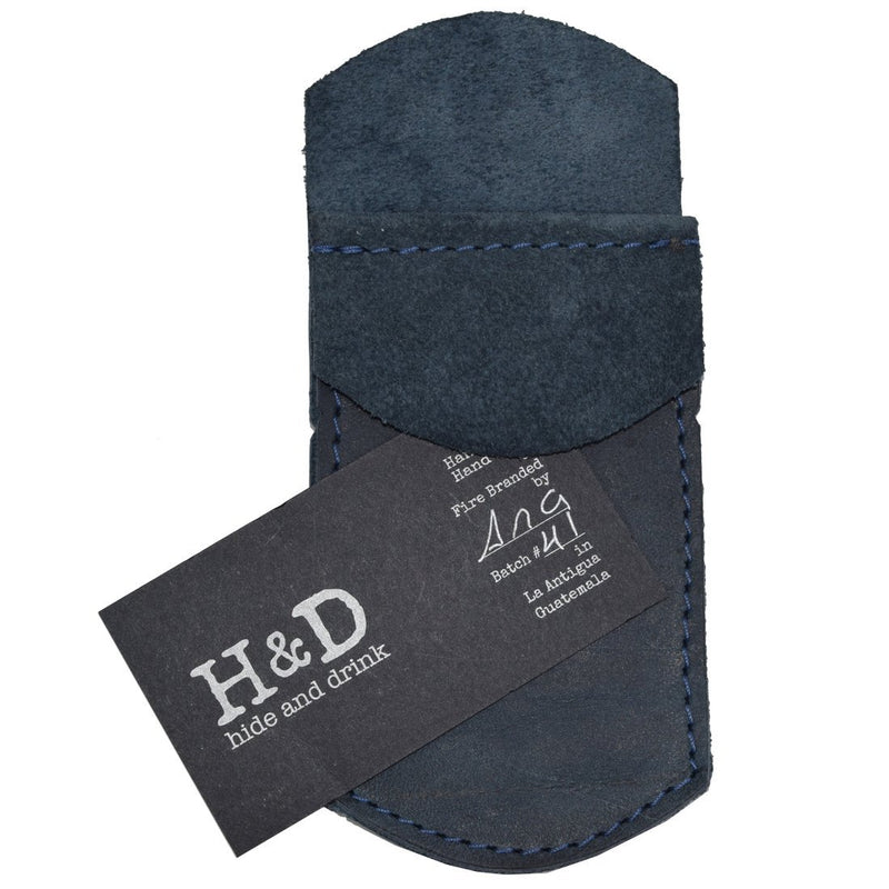 Hide & Drink, Durable Leather Pocket Protector, Pencil Pouch Pen Holder, Office & Work Essentials, Handmade Includes 101 Year Warranty :: Slate Blue