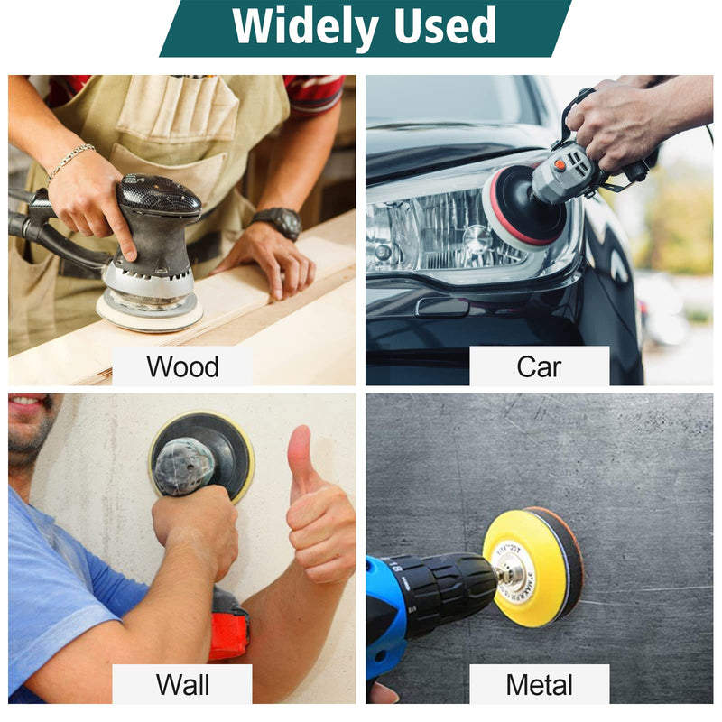 JatilEr Pack of 24 sandpaper 125 mm Velcro, grain size 600/800/1000/1500/2000/3000/4000/5000 sanding pads round without hole wet dry sanding discs eccentric sander sanding paper set for metal wood