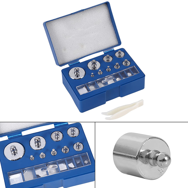 Stainless steel calibration weight set, 17 pieces calibration weights 10 mg - 100 g precision calibration deviation +/- 0.003 g for digital jewelry scales laboratory study weights