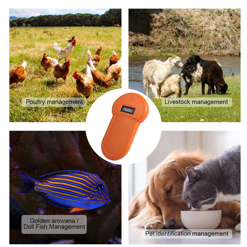 Pet Microchip Scanner, 134.2KHZ Electronic Animal ID Reader with Real-time LCD Display, Built-in Buzzer Charged by USB, for Poultry/Livestock Management