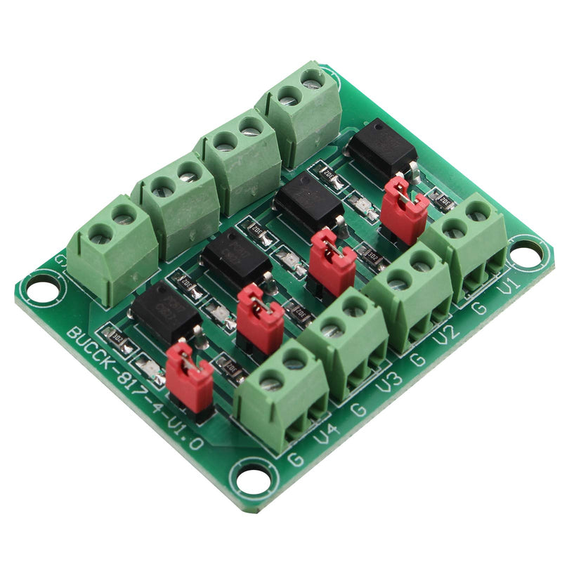 HALJIA 2 pieces PC817 4-channel optocoupler isolation board voltage converter adapter module 3.6-30V driver photoelectric insulated module PC 817