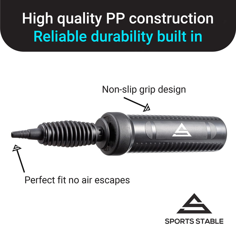 Sports Stable Exercise Ball Pump, Dual Inflation Manual Air Pump for Your Yoga and Pilates Ball, Pool Inflatables, and Party Balloons