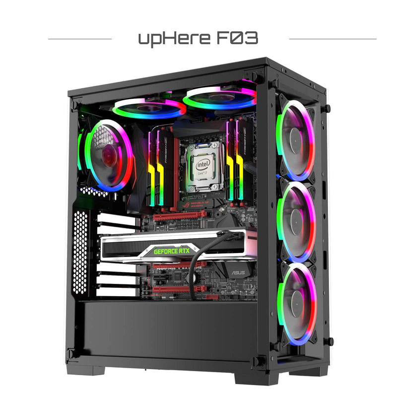upHere Computer Case Fan 120mm LED Silent Fan for Computer Cases, CPU Coolers, and Radiators Ultra Quiet,Triple Pack Colorful Case Fan,F03