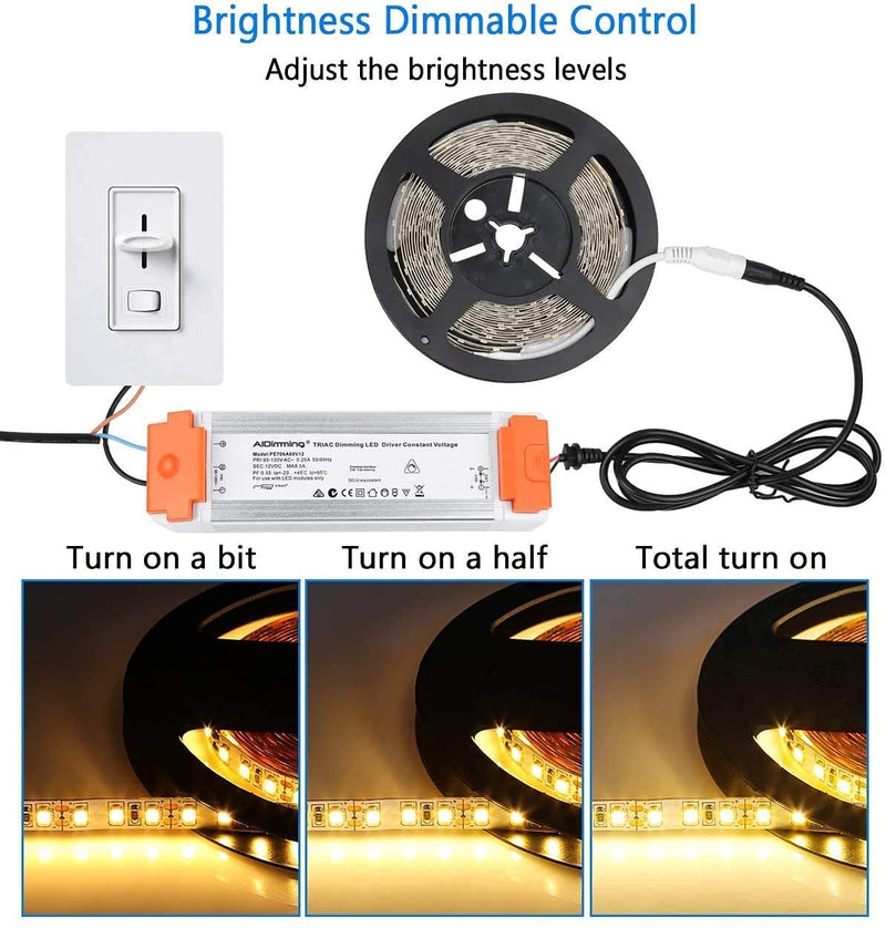 Led Driver 12v DC 60w quiet operation universal regulated 12v transformer dimmable Input/Output Isolation Protection led transformer dimmable for led light 60