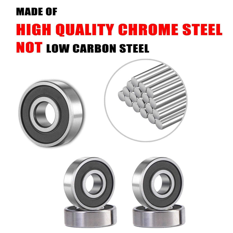 Donepart Small Bearings 4mm x10mm x4mm MR104 2RS Minature Ball Bearings Double Metal Shielded for Mini Motors, Fidget Spinners, Industrial Machinery, etc (10 Pack)