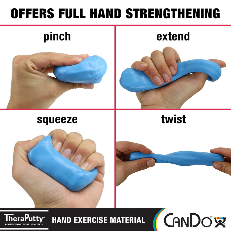 CanDo TheraPutty Standard Hand Exercise Putty For Rehabilitation, Exercises, Hand Therapy, Occupational Therapy, Hand Strengthening, Improve Motor Skills, Stress Relief FIRM 6-ounce